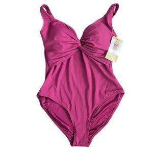 Gottex essentials one piece raspberry colour bathing suit size 12